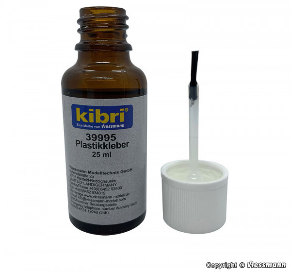 Kibri 39995 - Plastikkleber flüssig, mit Pinsel, 25ml / 22,5g