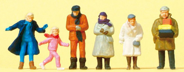 Preiser 14037 - Passanten in winterlicher Kleidung 6 teilig