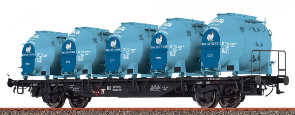 Brawa 49140 - H0 Behältertragwagen BTmms58 DB, mit Efkr 401 "Knorr"
