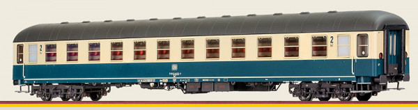 Brawa 58147 - DB Schnellzugwagen 2.Klasse Bm232 oceanblau/beige Ep.4, AC Analog BASIC+ LED