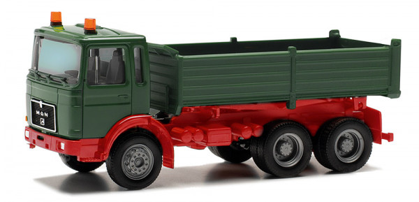 Herpa 314985-002 BASIC MAN F8 Kipp-LKW 3achs, grün/rot