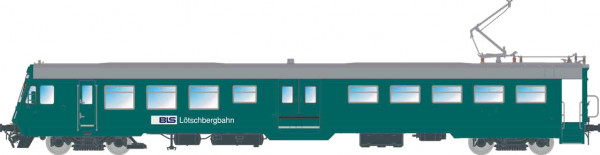 NME 537590 - BLS Stw. #943 m. Zugzielanz., altes BLS Logo, dkl.grün, m. Inn.bel., DC/DCC Ep.5