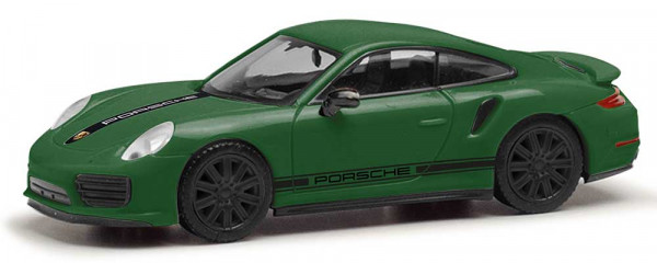 Herpa 420358 - Porsche 911 (991) Turbo, verde british racing green