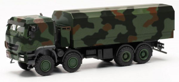 Herpa 746922 - Iveco Trakker 8x8 geschützt Pritschen-LKW, Flecktarndesign