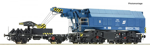 Roco 7310069 - ÖBB Digital-Eisenbahndrehkran EDK750 blau Ep.4, DCC + Sound