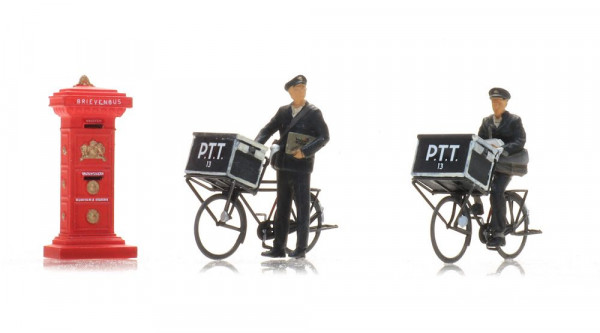 Artitec 5870052 - Fahrradfahrende Postboten mit Briefkasten (2x)