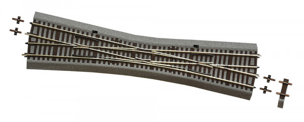 Roco 42592 - Roco Line mit Bettung Einzelkreuzungsweiche EKW-10