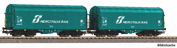 Piko 28345 - FS Set 2-teilig Schiebeplanenwagen Ep.4, "MercitaliaRail"