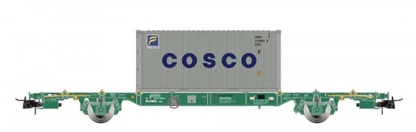 PT-Trains 100181 - RENFE Containertragwagen TRANSFESA Lgss Ep.5, + 20`Container "COSCO"
