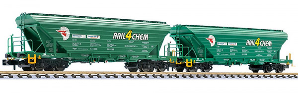 Liliput 260222 - ZSSK Set 2-teilig Getreidetransportwagen Uagpps Ep.5-6, "RAIL4CHEM/Loco