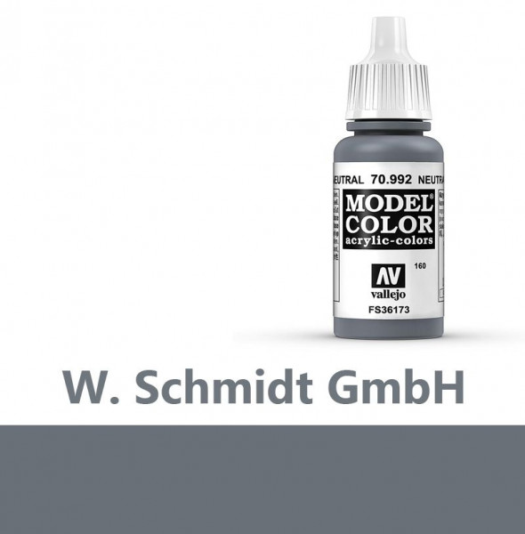 Vallejo 770992 - Model Color Farbe Neutralgrau, Matt, 17 ml