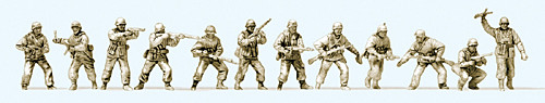 Preiser 72551 - Infanterie im Gefecht Winteruniform Deutsches Reich 1943-45 12 unbemalte Figuren Bau