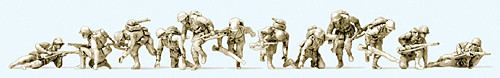 Preiser 72547 - US-Infanterie D-Day 1944 12 unbemalte Figuren Bausatz