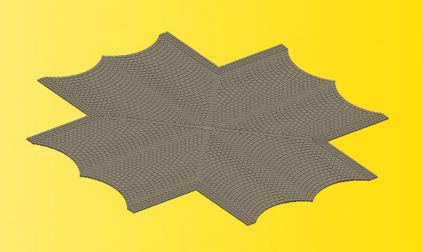 Vollmer 48241 - Straßenplatte Kopfsteinpflaster, X-Kreuzung, L 15 x B 15 cm