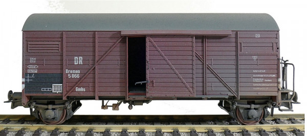 Exacttrain 22083 - DRB gedeckter Güterwagen Bremen Gms35 mit Bremserbuhne Ep.2, verschmutzt