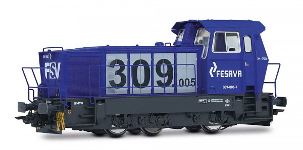 Electrotren HE2028 - FESAVA, Diesel-Rangierlokomotive der Reihe 309, blau/graue Farbgebung, Ep. VI