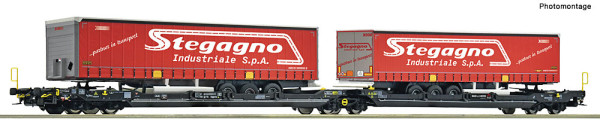 Roco 6600488 - EINSTELLER Doppel-Taschenwagen T3000 TXL + Stegagno E6