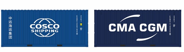 Igra 98010028 - Container Set 2-tlg Cosco LC (modré) + CMA-CGM LC
