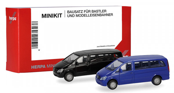 Herpa 014212-002 Herpe 014212-002 - MiniKit Mercedes-Benz Vito Bus 2010, je 1x schwarz und blau