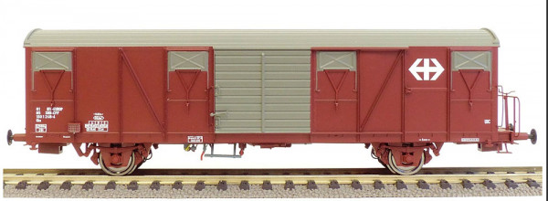 Exacttrain 23300 - SBB Gbs Güterwagen EUROP mit grossem SBB Emblem, geripptem Dach und Türen mit Sic