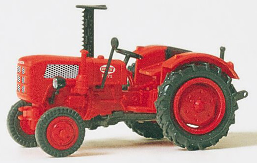Preiser 17934 - Ackerschlepper Traktor Fahr mit Mähbalken und Überrollbügel. Bausatz aus Kunststoff