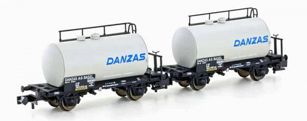 Hobbytrain H24834 - DB Set Leichtbau-Kesselwagen 2-achsig Uerdingen 2-teilig Ep.4, "Danzas"