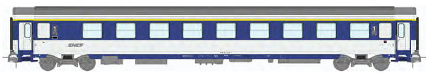 REE JM-038 - SNCF Corail Schlafwagen VU 1.Klasse A9c9x blau/weiss Ep.4-5, Spaghetti-Logo