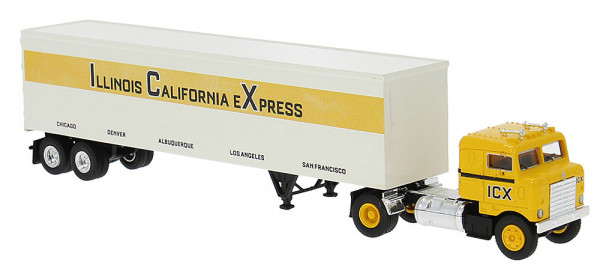 Brekina 85958 - Kenworth Bullnose Koffersattelzug "Illinois California Express" 1950