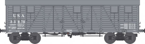 REE WB-915 - USA gedeckter Güterwagen TP grau mit 2 Türen Ep. 2