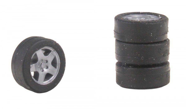 Faller 163122 - 4 Reifen und Felgen für PKW klein