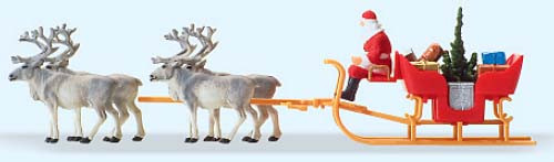 Preiser 30399 - Weihnachtsschlitten mit 4 Rentieren