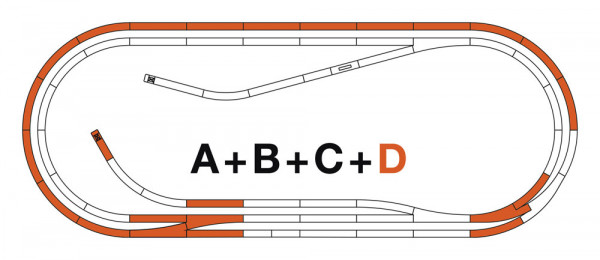 Roco 42022 - Gleisset D ROCO-LINE m.Bettung + polarisierbaren Weichen