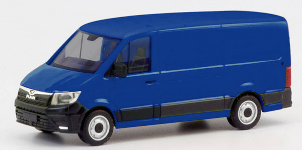 Herpa 095853 - MAN TGE Kasten Flachdach, ultramarinblau