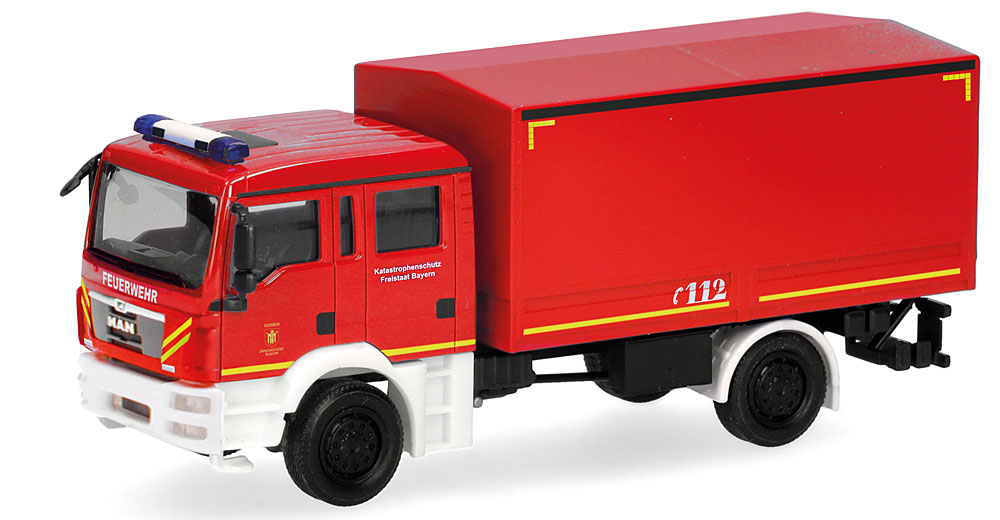 Modèle Réduit HERPA 1/87 - Camion De Pompiers MAN TGM Munich - Neuf Boîte HER098380