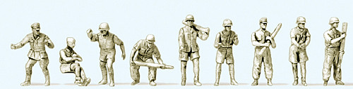 Preiser 16618 - Geschützbedienung zur 8,8 cm Flak Deutsches Afrika Korps 1941-43 9 unbemalte Figuren
