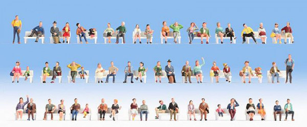 Noch 16071 - Mega-Spar-Set "Sitzende", 60 Figuren (ohne Bänke)
