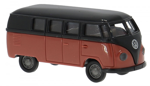 Brekina 31035 - VW T1a Kombi, schwarz/rot, 1950