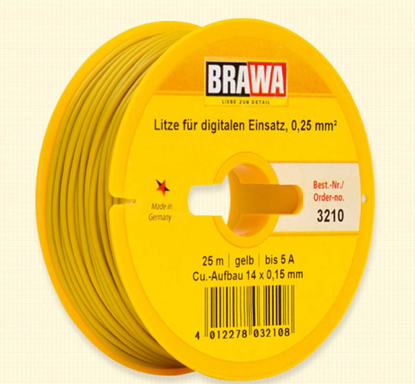 Brawa 3210 - Litze für digitalen Einsatz, Einzelader 0,25 qmm, 25mtr. Spule