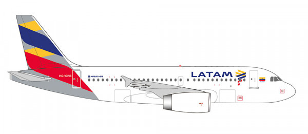 Herpa 538770 - LATAM Airlines Ecuador Airbus A319 - Ecuador Flag livery
