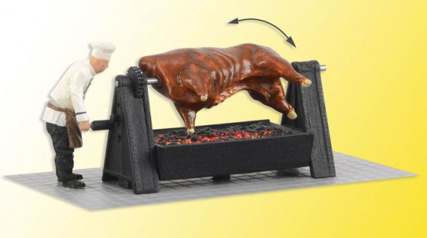 Viessmann 1552 - Grill mit drehendem Ochsen und leuchtender Glut, bewegt