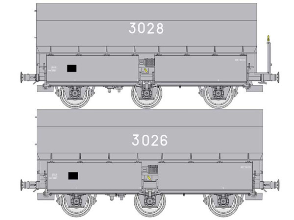 REE WB-966 - Set 2-teilig Selbstentladewagen MH45 hellgrau Ep.4-5, "HBL"