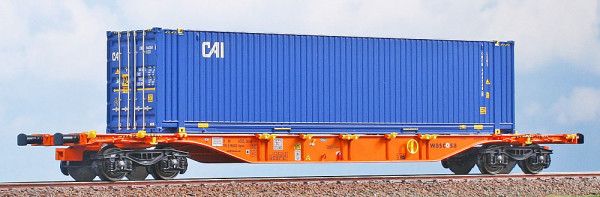 XT-Train XT-2361022 - DB AG Containertragwagen Sgns der Wascosa, orange Ep.6, 1x 40`Container "CAI"