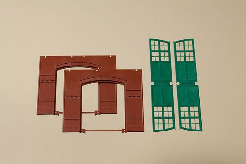 Auhagen 80505 - Wände 2326A rot, Tore grün