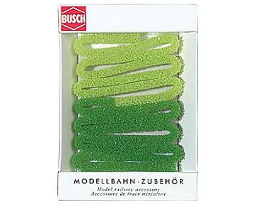 Busch 7150 - Hecke 1 m lang 10 mm hoch hell - dunkelgrün