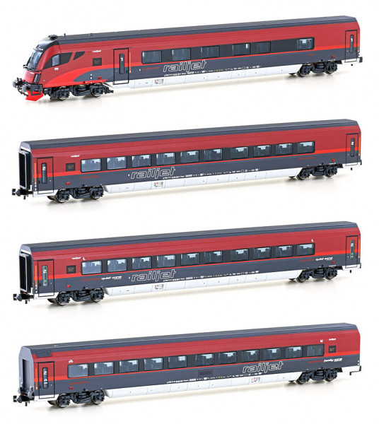 Hobbytrain H25228 - 4er Set Personenwagen ÖBB Railjet, Ep.VI, Set 1