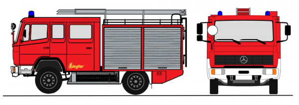 Loewe 4070 - MERCEDES BENZ 917 (LN2) - LF 8/6 - Neutral Feuerrot RAL3000