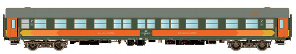 LSModels 48070AC - JZ Liegewagen Bctm 257 grün, graues Dach, orange Linie, ohne Schürzen, Ep. 5, - W