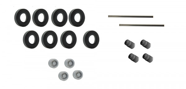 Viessmann 8423 - Nachrüst-Set Gummireifen für kibri Anhänger und Auflieger, Zwillingsbereifung