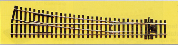 Peco SLE188 - Code75 Weiche rechts 12*, Länge: 258mm, großerRadius: 1524mm, leitendes Herzstück