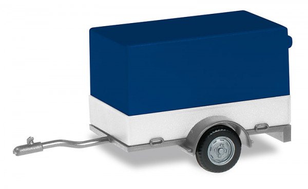 Herpa 051576-006 - PKW Planenanhänger einachsig blau/weiß